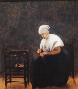 jacobus_vrel_woman_darning_stocking